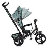 💚Велосипед дитячий триколісний Turbo Trike MT 1005-3 колеса EVA 12/10, гальма, кошик, батьк. ручка, М'ятний, фото 3