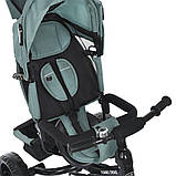 💚Велосипед дитячий триколісний Turbo Trike MT 1005-3 колеса EVA 12/10, гальма, кошик, батьк. ручка, М'ятний, фото 4