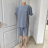 Чоловічий літній комплект футболка і шорти 5XL блакитні, фото 2