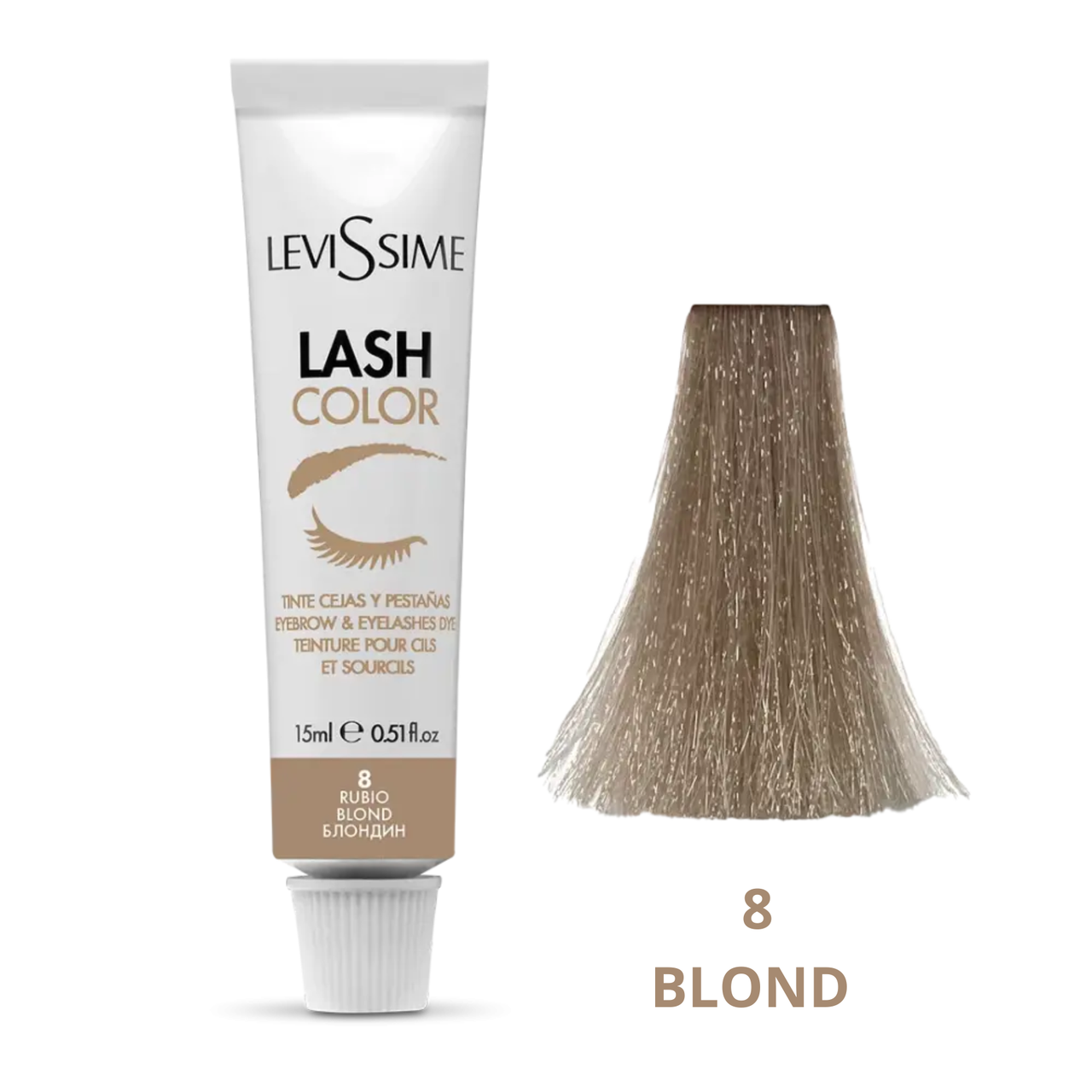 Фарба Levissime Lash Color № 8 | для фарбування вій і брів | відтінок Блонд,15 мл