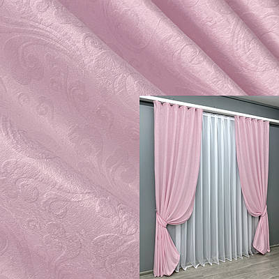Комплект штор (2шт. 1,5х2,7м.) з тканини софт. Колір рожевий. Код 1740ш 33-0709