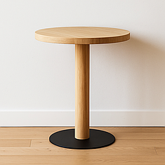 Круглий стіл для кафе з коробом "Серія 2" з дерева та металу