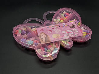 Набір намистин для плетіння браслетів, в пеналі.