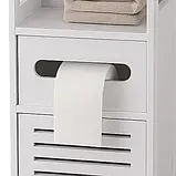 Шафка для ванної Ruhhy 25763 з тримачем туалетного паперу, замком і полицями, біла, фото 7