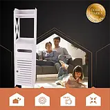 Шафка для ванної Ruhhy 25763 з тримачем туалетного паперу, замком і полицями, біла, фото 9