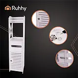 Шафка для ванної Ruhhy 25763 з тримачем туалетного паперу, замком і полицями, біла, фото 5