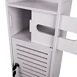 Шафка для ванної Ruhhy 25763 з тримачем туалетного паперу, замком і полицями, біла, фото 6