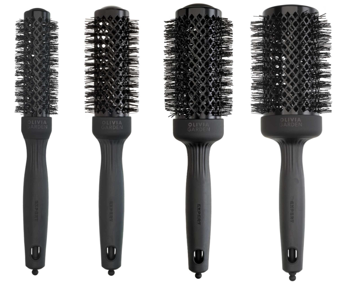 Набір брашів Olivia Garden Expert Blowout Wavy Black Label в сумці (25, 35, 45, 55 мм), ID2123, фото 1