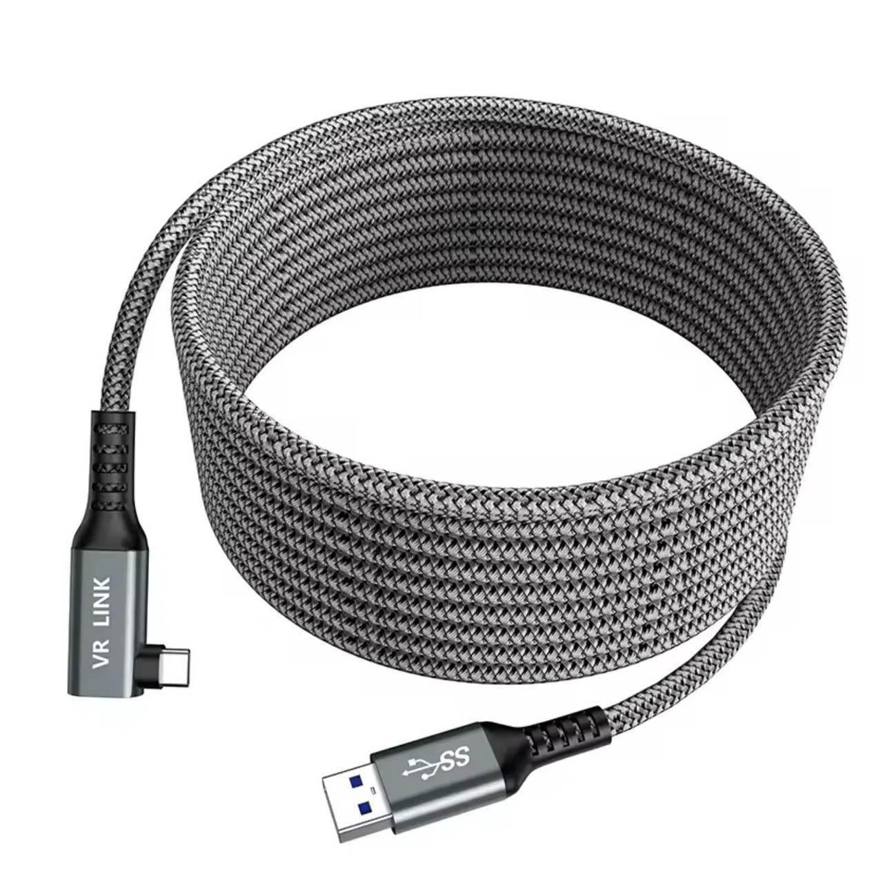 Кабель Oculus Link USB 3.2 Type-C 5 м в оплетці для Quest 2/3/Pro, Pico 4 Сірий ( код: AC-5mGS )