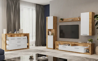 Модульна вітальня Джерсі Білий/Дуб вотан Сокме