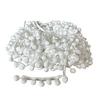 Тасьма з помпонами 1,8 см біла