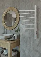 Полотенцесушитель электрический Вертикаль 6 подвижных перемычек белый с димером и таймером