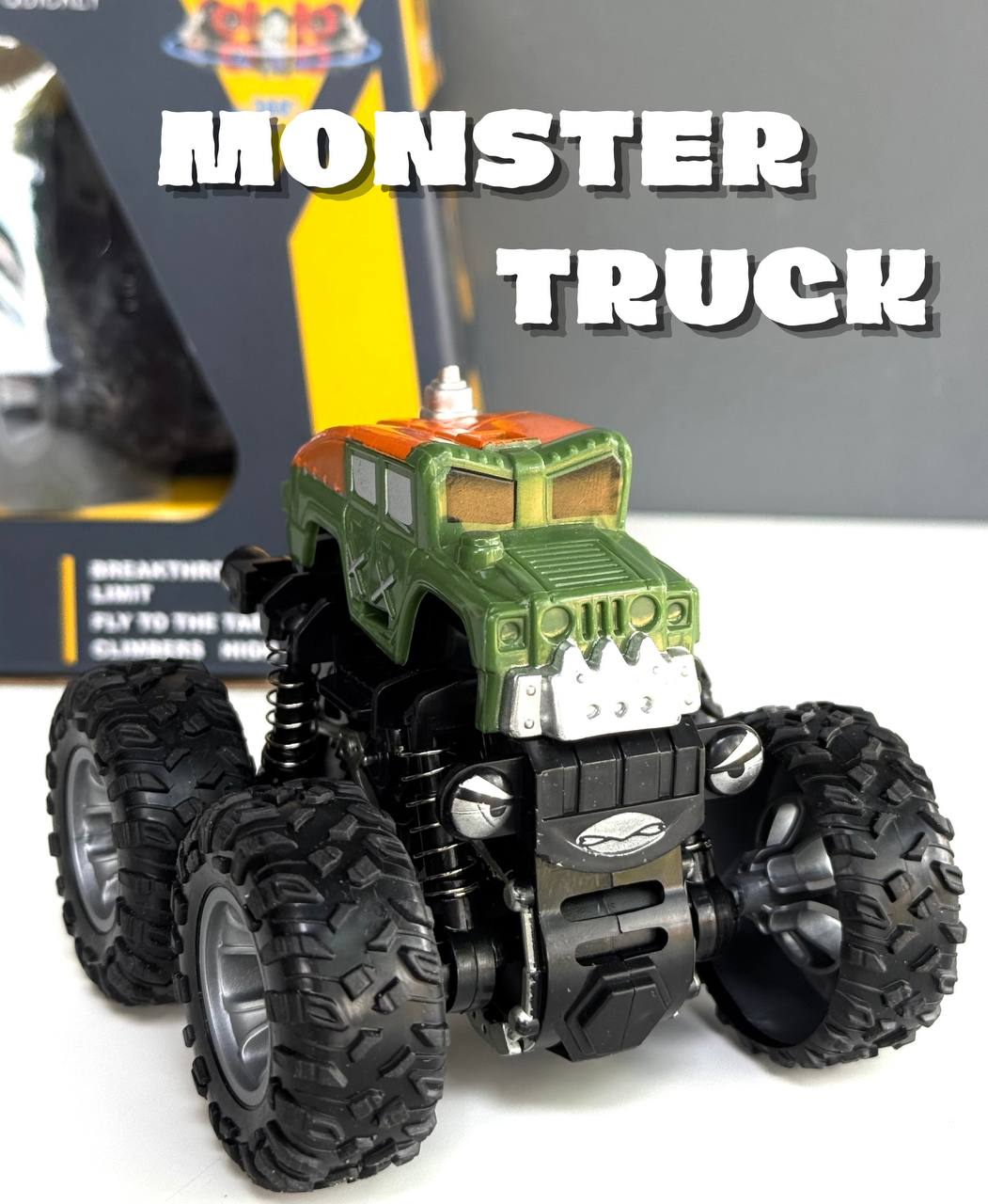 Дитяча машинка джип-перевертиш Мonsterе Truck 679-11, гумові шини Зелена