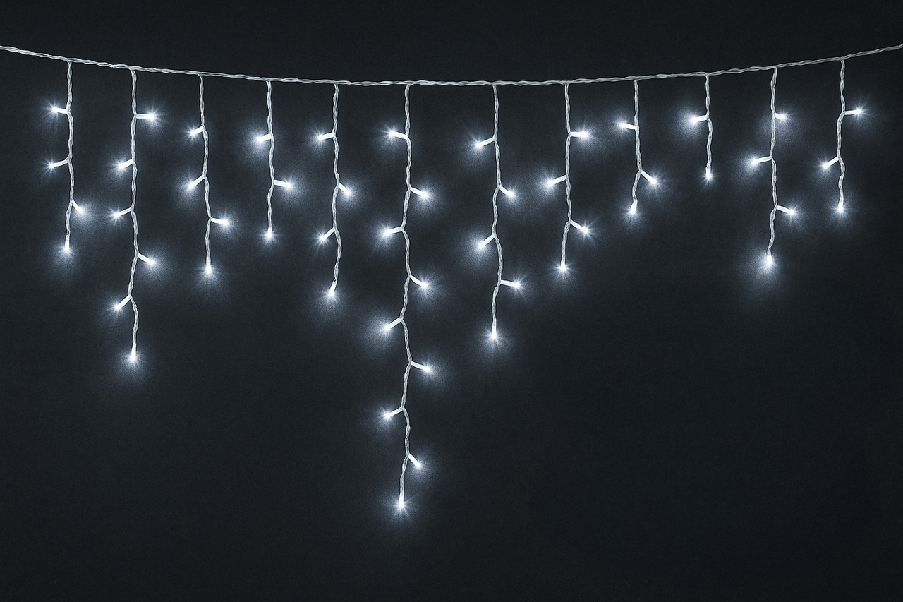 Світлодіодна новорічна гірлянда бахрома, 100Л, миготлива, 3 м, білий, IP44(950118), фото 1