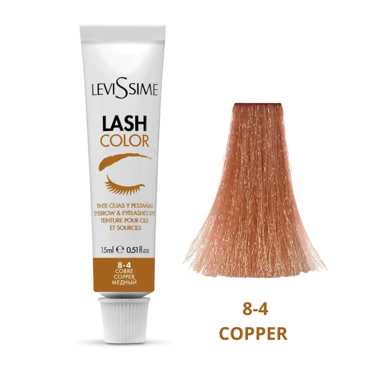 Levissime фарба для вій і брів | Lash Color № 8-4 | відтінок Мідний,15 мл