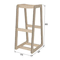 Барний стілець EKOSTAR з фанери 370х450х850 без спинки