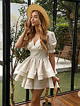 Жіноча міні сукня з короткими рукавами та пишною подвійною спідницею (р. S, M) 66036042Q, фото 3