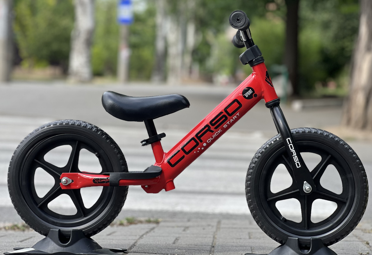 Біговел велобіг 12" Corso SPRINT JR-74115 EVA піна червоний, фото 1