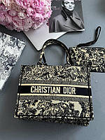 Dior Large Book Tote Ecru and Blue Dior Oblique Embroidery [оригінальна коробка]