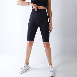 Безшовні чорні велосипедки з ефектом Пушап із мікрофібри "Giulia" ТМ "OK" (L-XL) Розміри: 48-52 (33051-1)