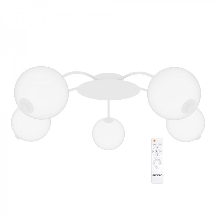 Люстра Ardero AL6475ARD PRIMA NERO 45Вт бiла 3000-6000K 4150Lm Ø570х160мм з пультом ДУ 230V IP20, фото 1