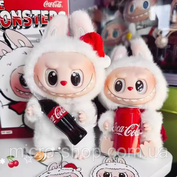М'яка іграшка брелок The Monsters Labubu Coca Cola Лабубу Кока-Кола банка або пляшечка