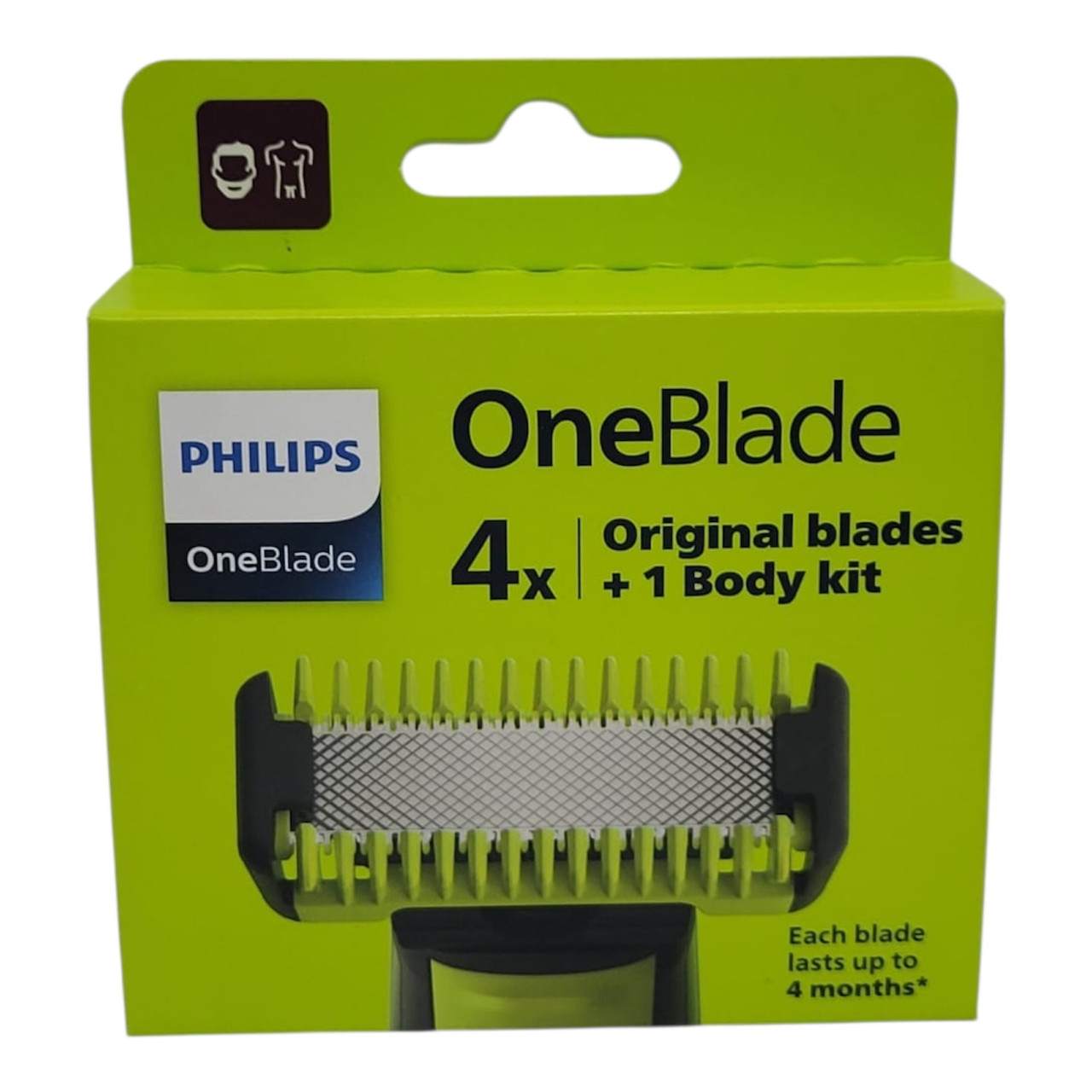 Змінні леза Philips OneBlade Body Kit QP310/50 4 шт + насадка для тіла, фото 1