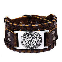 Браслет амулет із символами Дерево життя, Пентаграма та Триєдина Богиня