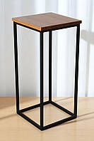 Табурет бариний у стилі лофт 65 см Monolit чорний/горіх