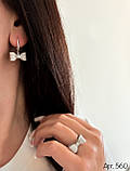 Срібний набір Сережки та Каблучка Метелик, фото 5