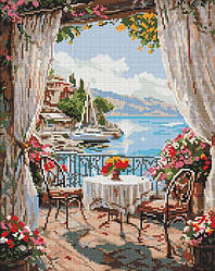 Набір алмазної вишивки Ідейка Літня тераса ©art_selena_ua (AMO8179) 40 х 50 см (На підрамнику)