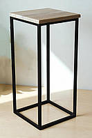 Табурет барний 65 см в стилі лофт Monolit чорний/дуб сонома Наша Ковка