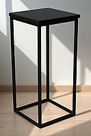 Барний стілець без спинки 65 см Monolit чорний/чорний Наша Ковка