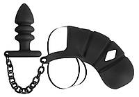 Пояс вірності з анальним корком Black Velvets Cock Cage, фото 3