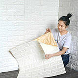 Самоклейна 3D панель під білу цеглу 700x770, фото 2