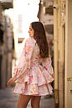 Жіноче міні плаття з пишною двоярусною спідницею й об'ємними рукавами (р. S, M) 66036044Q, фото 5