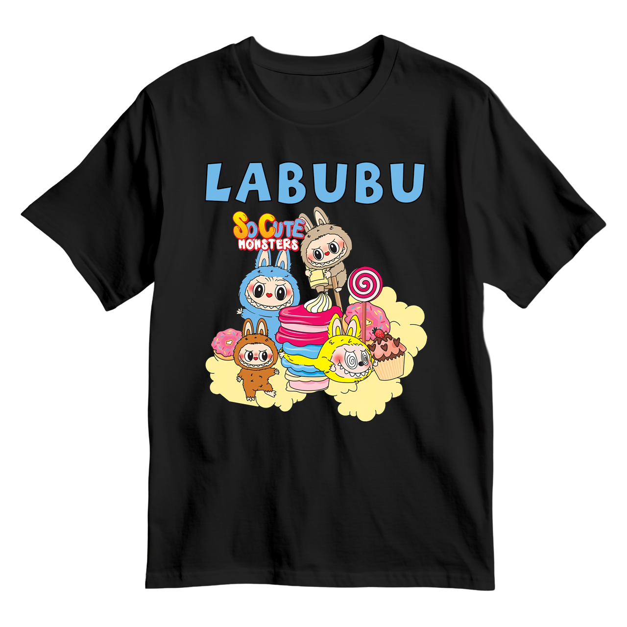 Дитяча футболка Labubu so cute, чорна, фото 1