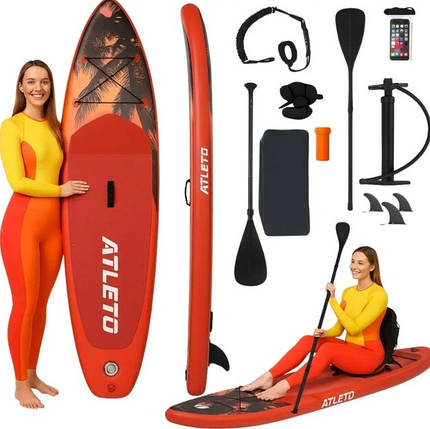 Сапборд дошка надувна для плавання Atleto 320 см Miame + сидіння, фото 1