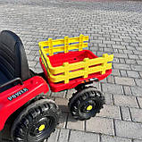 Дитячий електромобіль Трактор із причепом на радіокеруванні Bambi M 5733 Червоний, фото 5