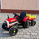 Дитячий електромобіль Трактор із причепом на радіокеруванні Bambi M 5733 Червоний, фото 6