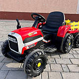 Дитячий електромобіль Трактор із причепом на радіокеруванні Bambi M 5733 Червоний, фото 7