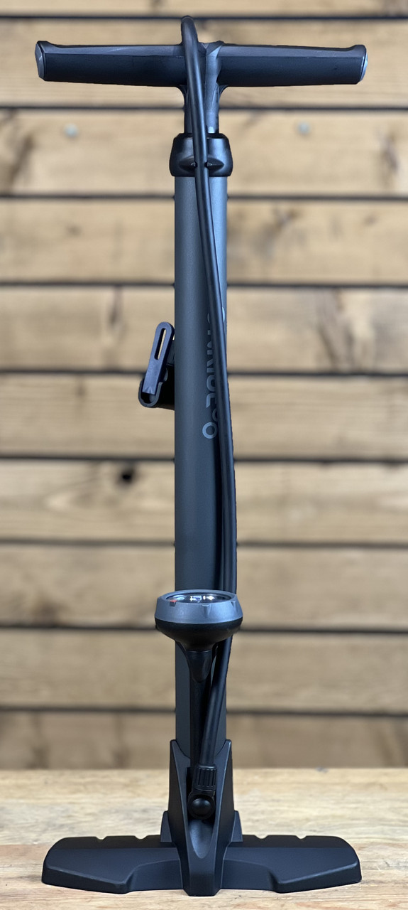 Насос для велосипеда велонасос кпідлоговий ONRIDE Azure пластик, макс. тиск 160 psi, голівка з двома отворами під FV/AV, фото 1