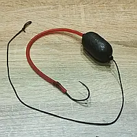 🇺🇦 Готовий повідець на лідкорі «Catfish» для лову сома (Tube red) 🇺🇦