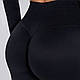Безшовні чорні лосини в рубчик з ефектом Пуш Ап "Giulia" ТМ "ОК" (S-M) Розміри: 42-46 (33058-1), фото 3
