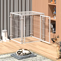 Вол'єр будка для тварин металевий Springos 50 x 50 x 50 см Білий