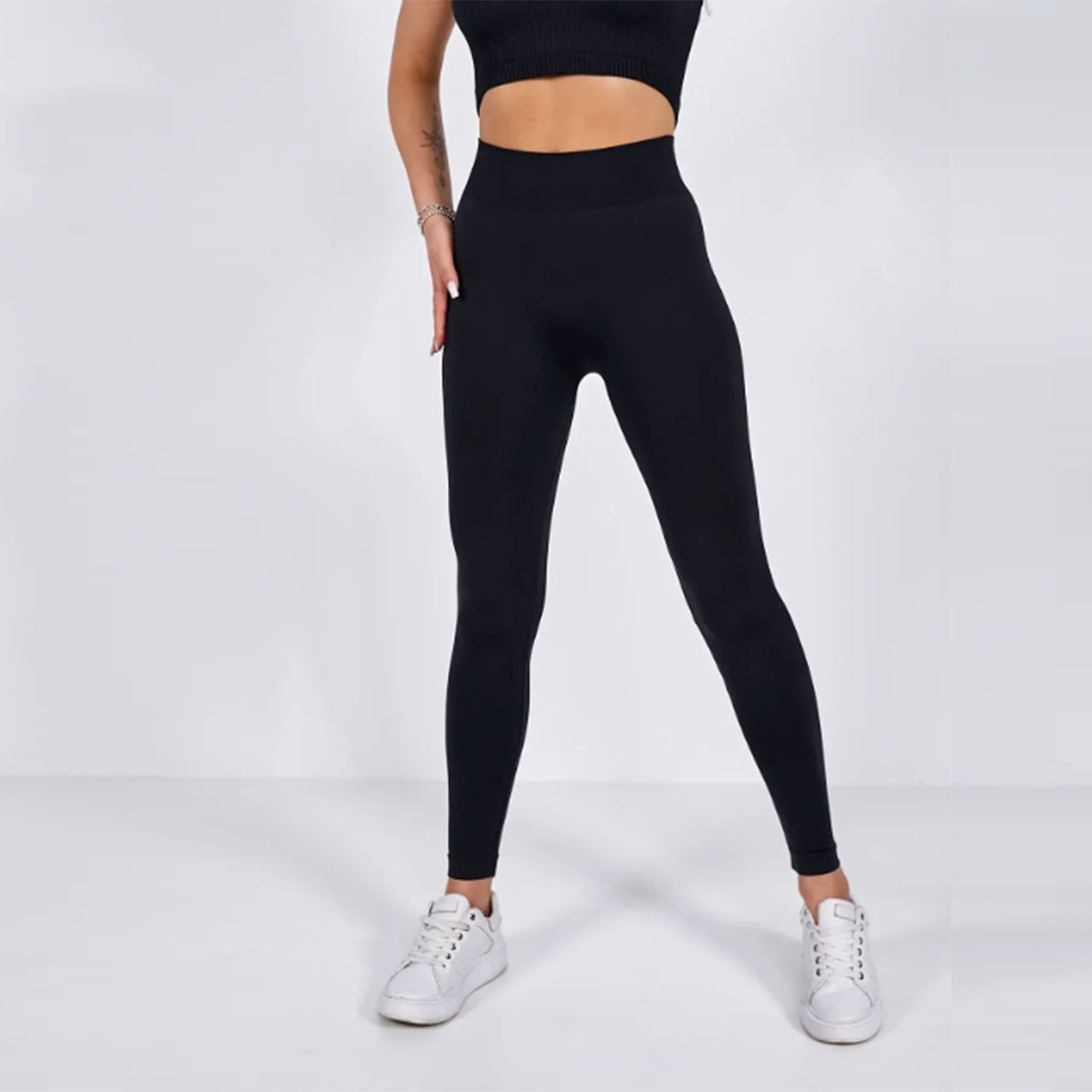 Безшовні чорні лосини з мікрофібри "Giulia" ТМ "ОК" (S-M) Розміри: 42-46 (33059-1), фото 1