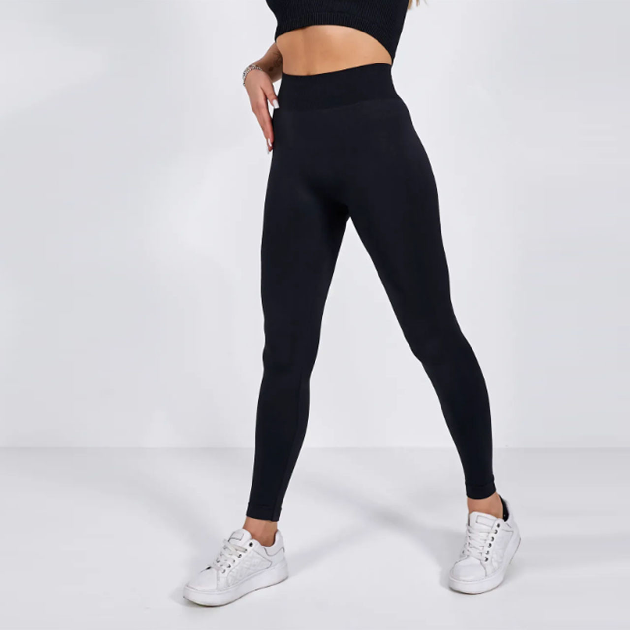 Безшовні чорні лосини для спорту з мікрофібри "Giulia" ТМ "ОК" (L-XL) Розміри: 48-52 (33059-2), фото 1