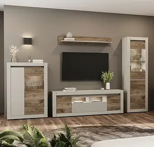 Модульна вітальня Катанія шиншила сіра/дуб флагшток Сокме