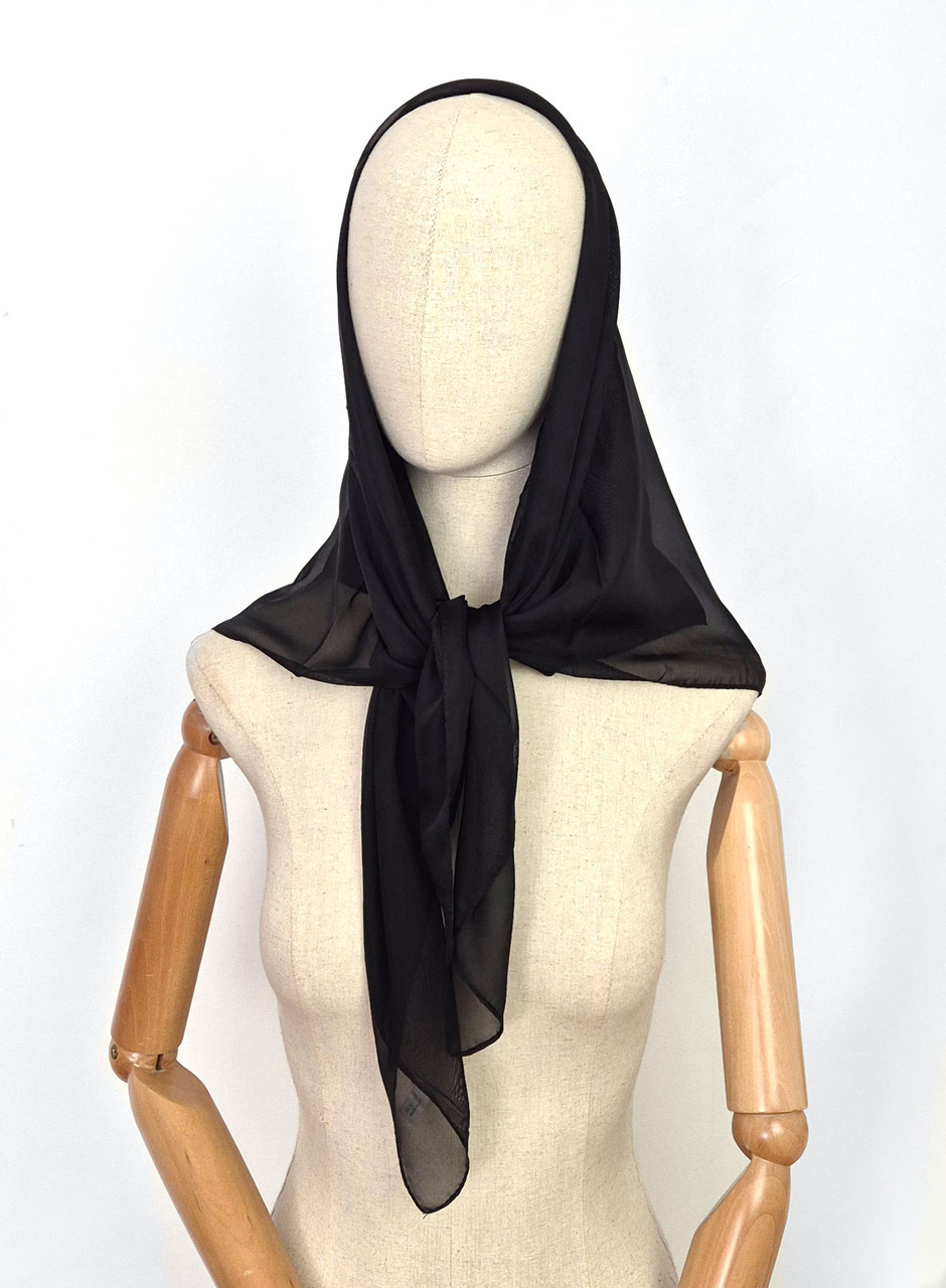 Хустка жіночий тонкий шифоновий середнього розміру, фото 1