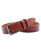 Шкіряний чоловічий ремінь Weatro 3,3 х 110-120 см Коричневий, фото 3